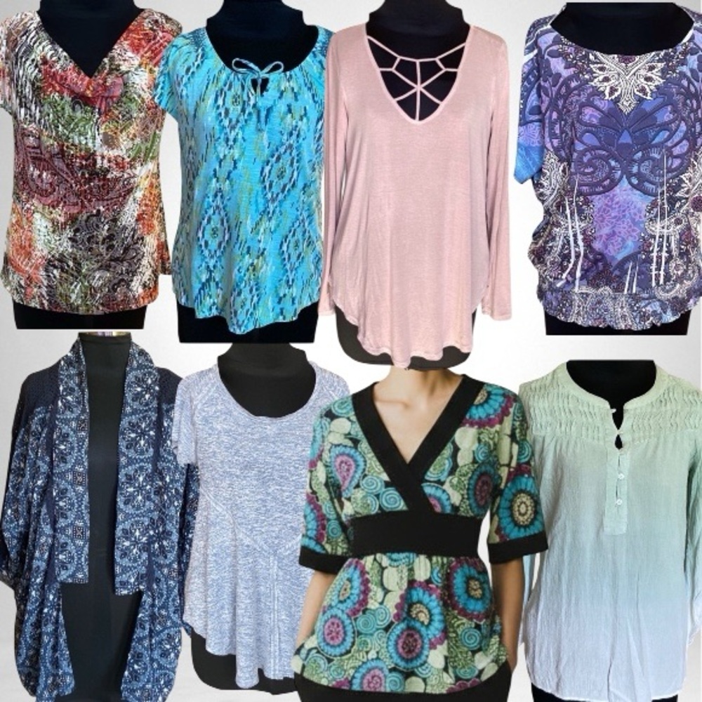 Boho Top Bundle 8 Top Lot Medium